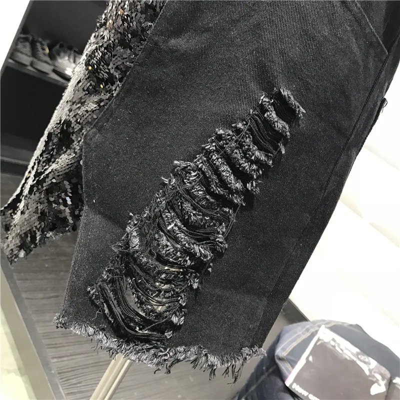 Коробова 2019 Новое поступление отверстие джинсовая юбка пикантные вечерние линии