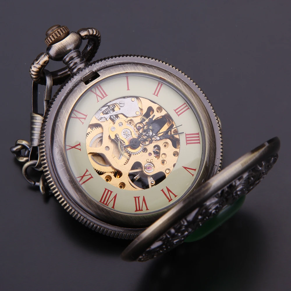 Forsining Новинка 2017 года Классический Скелет Механические карманные брелок часы Для