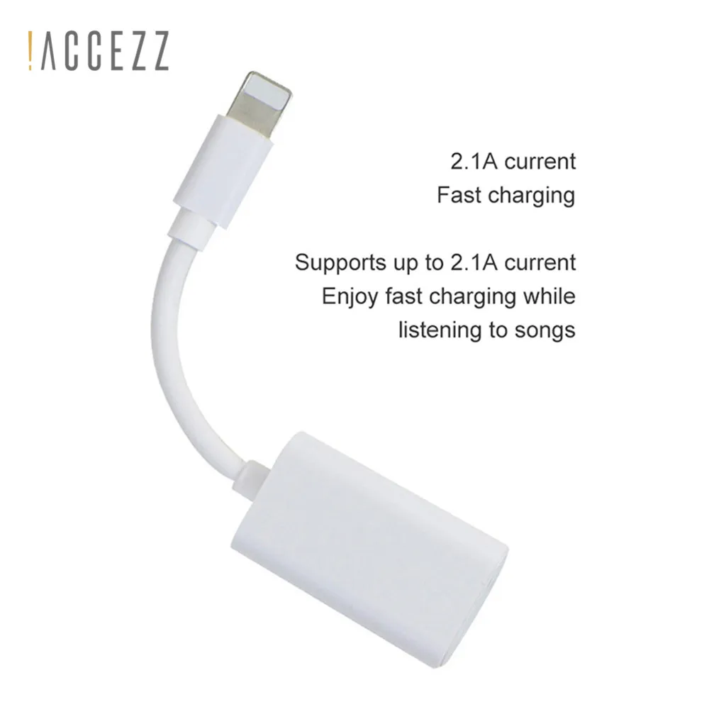 ! ACCEZZ двойной зарядный адаптер освещения для Iphone аудио iPhone X 7 8 plus IOS сплиттер