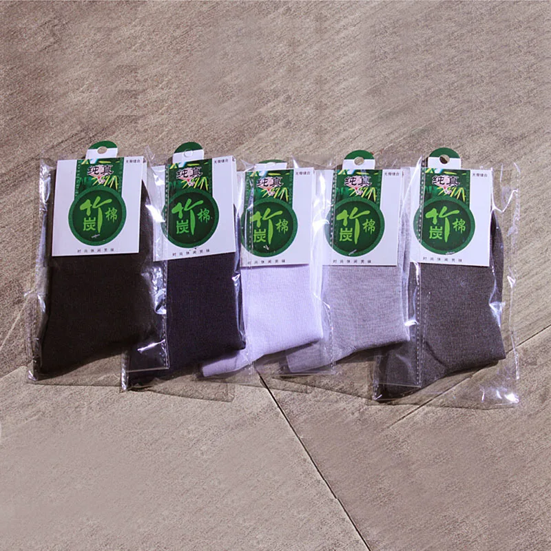 5 пар мужских носков из бамбукового волокна черные серые повседневные носки для