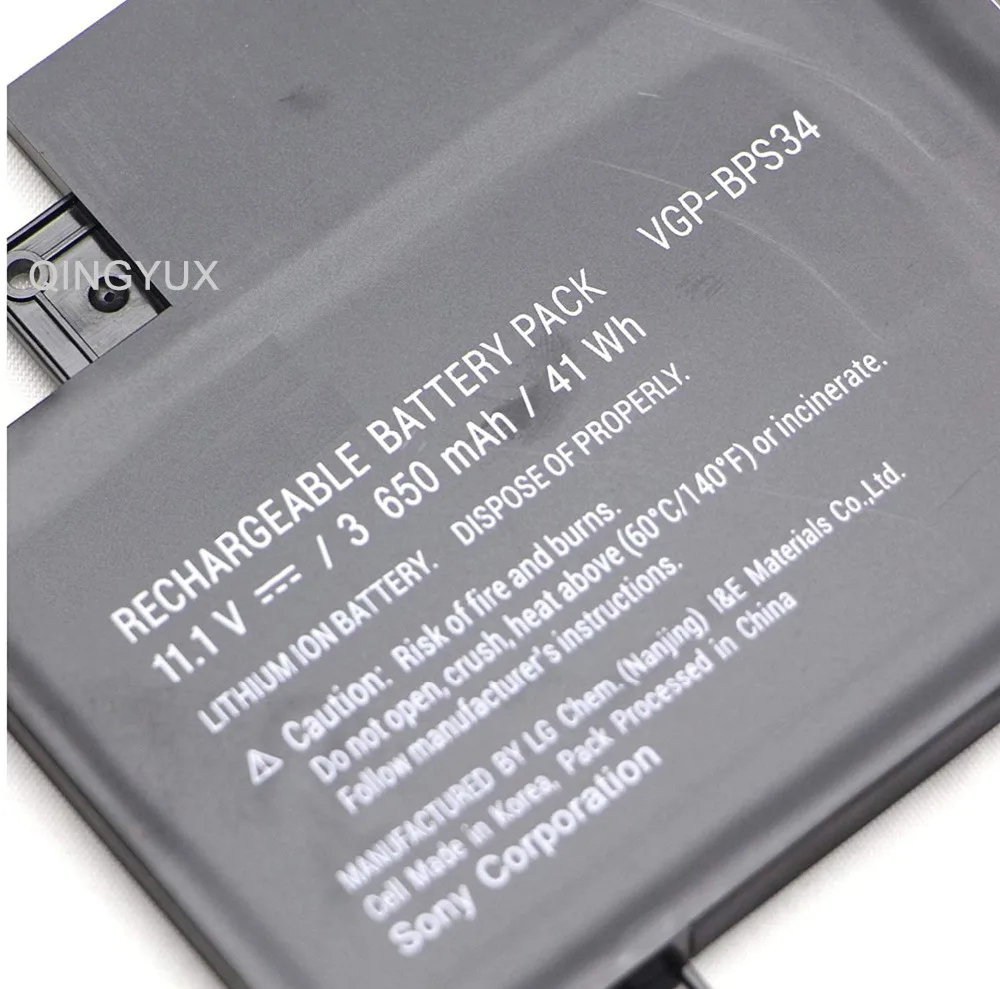 Qingyux 11,1 V 3650 мА/ч, VGP-BPS34 VGP-BPL34 Батарея для sony VAIO FIT 15A, SVF15A1ACXB SVF15A1ACXS SVF15A1BCXB SVF15A1BCXS