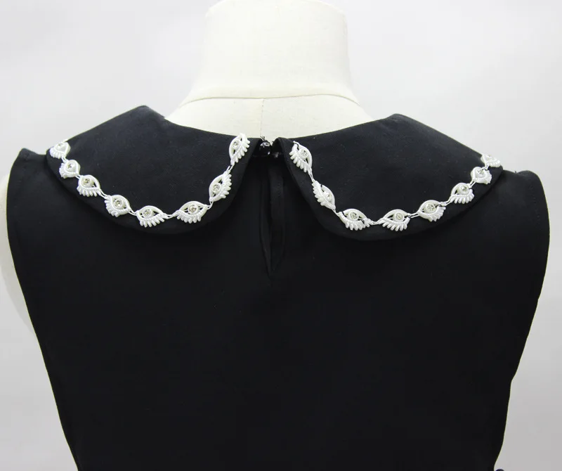

Jaderic 2018 new Shirt Fake Collar Black Tie Vintage Detachable Collar False Collar Lapel Blouse Top Women Clothes Accessories