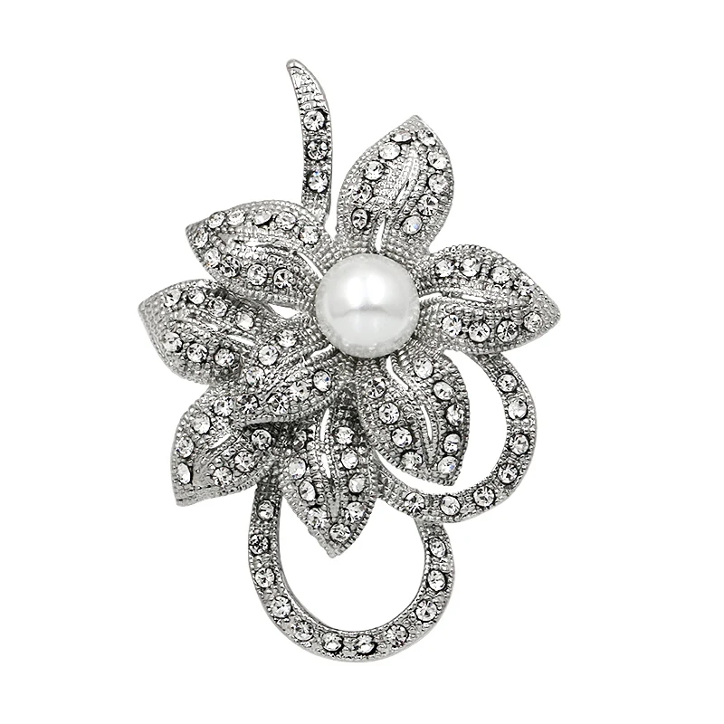 Женская Брошь в виде цветка с искусственным жемчугом|Броши| |