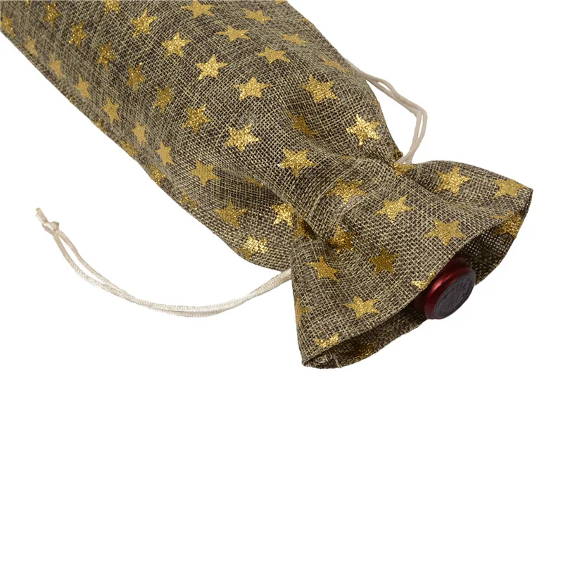 Мешочки для вина из натурального джута небольшие сумочки на шнурке свадебной