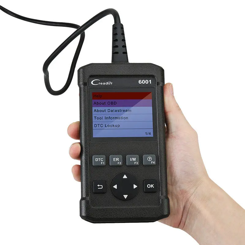 Старт Creader 6001 полный OBDII OBD2 EOBD функции Поддержка O2 Сенсор Тесты сканер Код чтения