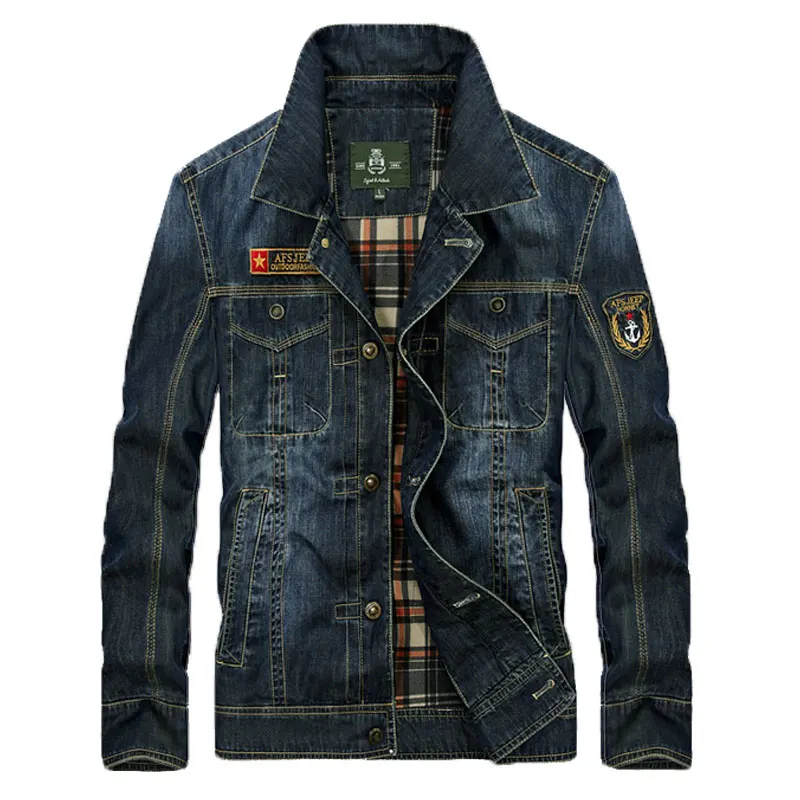 Мужская одежда M~ 4XL Новая мода ретро джинсовые куртки мужские s джинсовые пальто весна размера плюс повседневные куртки брендовая одежда джинсовое пальто - Цвет: DEEP  BLUE ASIA SIZE