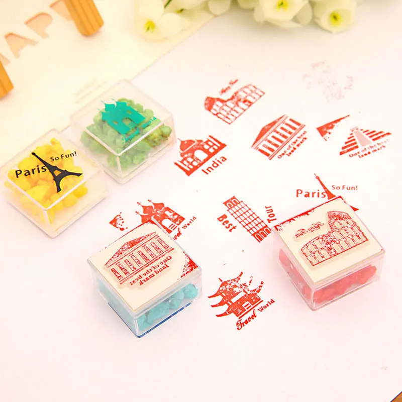 2 шт./компл. Известные здания детские пластиковые печати сделай сам альбом для