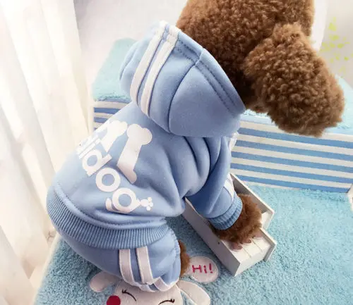 Light Blue A Новые костюмы с капюшоном Одежда для собак Жилет Куртка для домашнего питомца одежда для щенка котенка зимняя XS-XXL 12 стиль на выбор - Цвет: Light Blue A