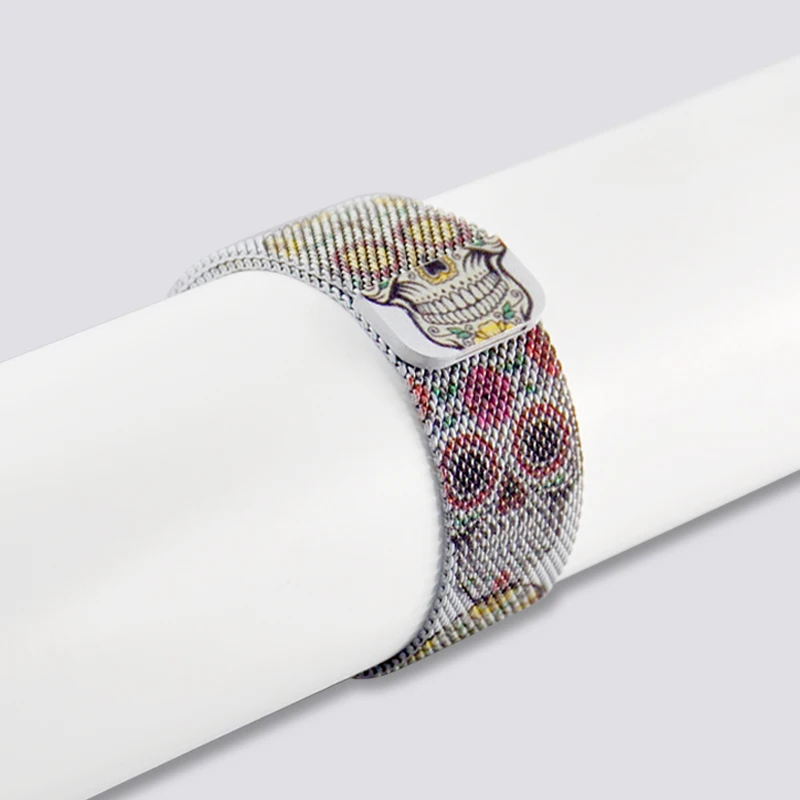 Браслет из нержавеющей стали с принтом зебры и животных для Apple Watch, серия 44, 40 мм, 5 миланских петель Iwatch, металлический браслет 38, 42, серия 3