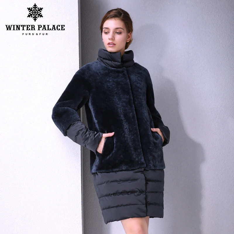 Натуральная Кожа женщины шуба двуличный Меха зимнее пальто женщин овчины