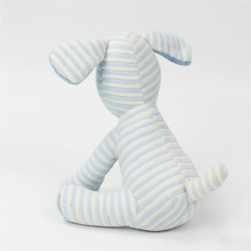 RECUBIE BCute Blue Striped Dog Doll Plush Toy Safety Material for Baby Comfortable Soft Children Comfort Girl Birthday Gift | Игрушки и