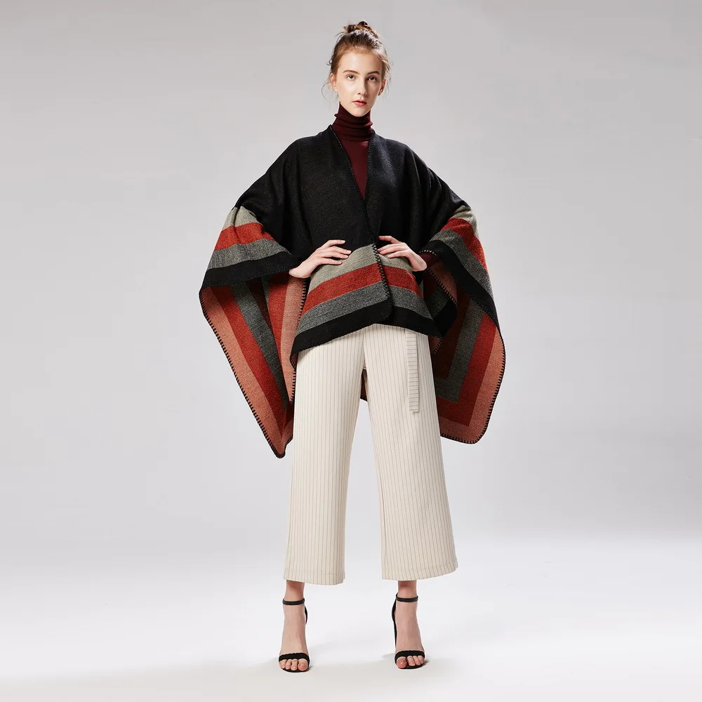 Женский шарф с мехом объемная Геометрическая рамка для пазлов открытой вилкой