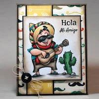 spain hola mi amiga ukulele transparent stamp clear stamps for diy scrapbooking paper cards decorative crafts supplies 4x6 inch