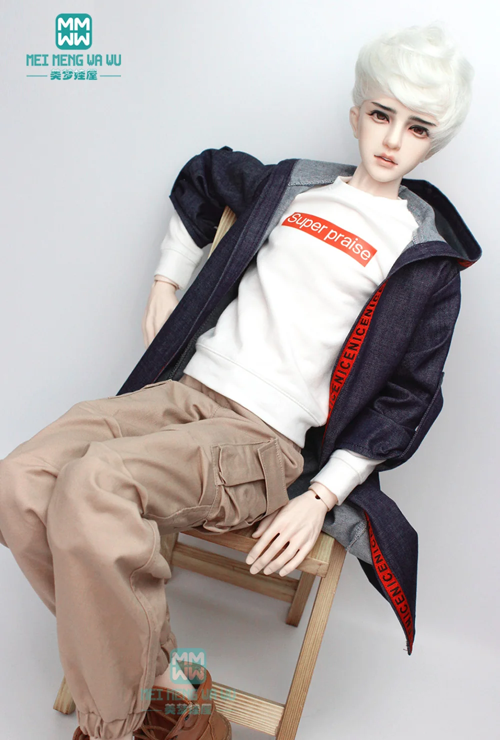 BJD аксессуары кукольная одежда для 70 см BJD кукла Модная белая толстовка с надписью
