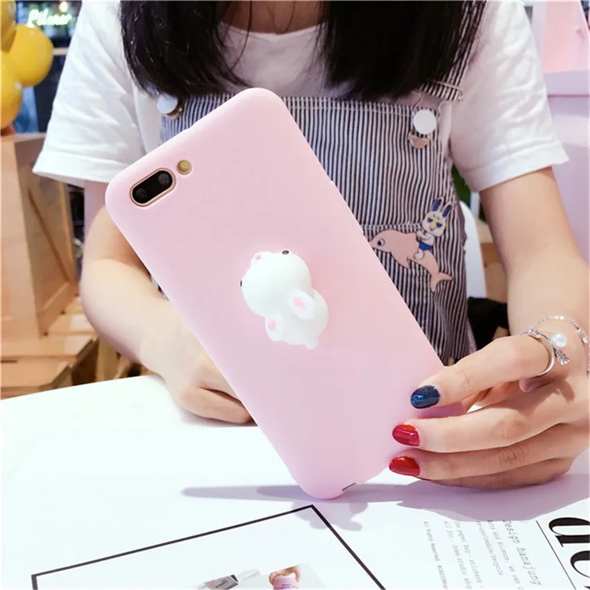 Симпатичные мягкими чехол для huawei P8 Lite P9 Капа 3D Банни Kitty Медведь Мультфильм