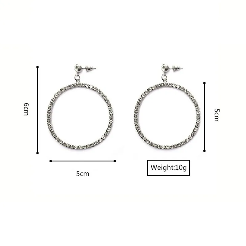 Новый дизайн бренда модные очаровательные кристалл обруч серьги геометрической