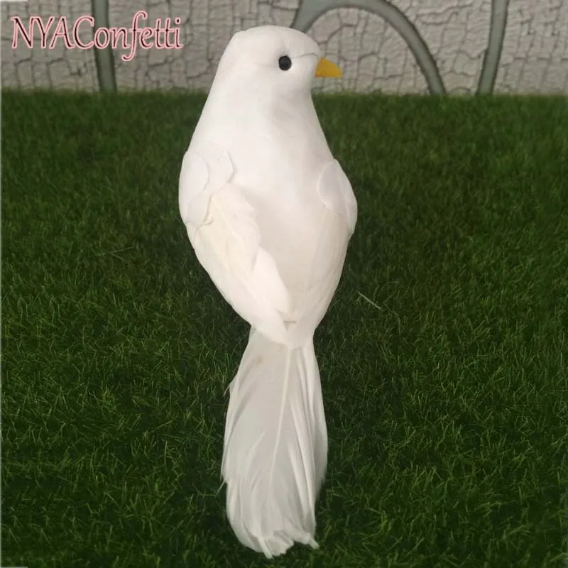 6 шт. декоративные белые птицы с ногами или зажимом 13 х4х6 см|bird home decor|bird homebirds white