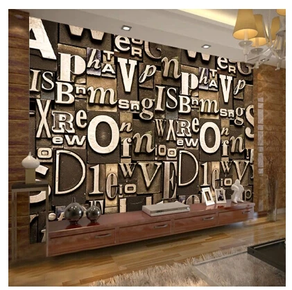 Mural 3d трехмерные 3D обои современный vintage fashion tv диван ктв фоне стены|sofa oxford|wall mount rack