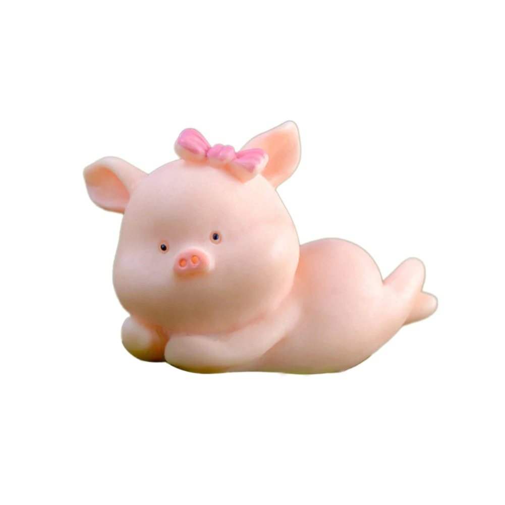 Милый мини фигурка Свинки из смолы модель животного ландшафтный кукольный домик