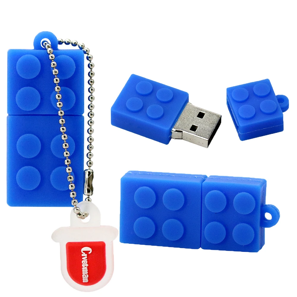 Флешка с мультипликационным принтом, строительные блоки, USB флеш-накопитель, силиконовая флешка, 4 ГБ, 8 ГБ, 16 ГБ, 32 ГБ, 64 ГБ, 128 ГБ, USB флешка, внешний накопитель