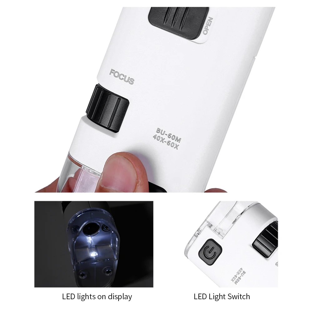 Цифровой Микроскоп USB Microscopio 80-120X светодиодный сотовый телефон клип-тип сотовый телефон микроскоп Лупа с светодиодный увеличитель лампы