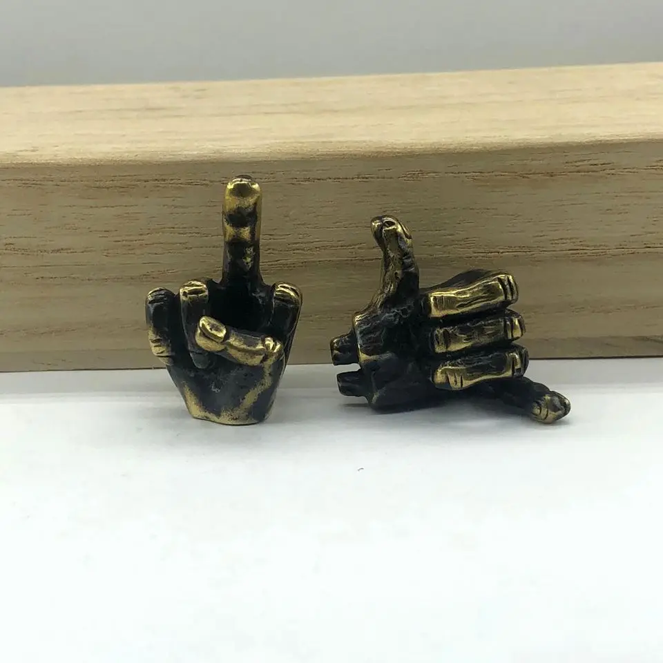 EDC Knife Beads Brass Middle Finger/ Hand Shape Lanyard Bead Paracord Tool | Спорт и развлечения