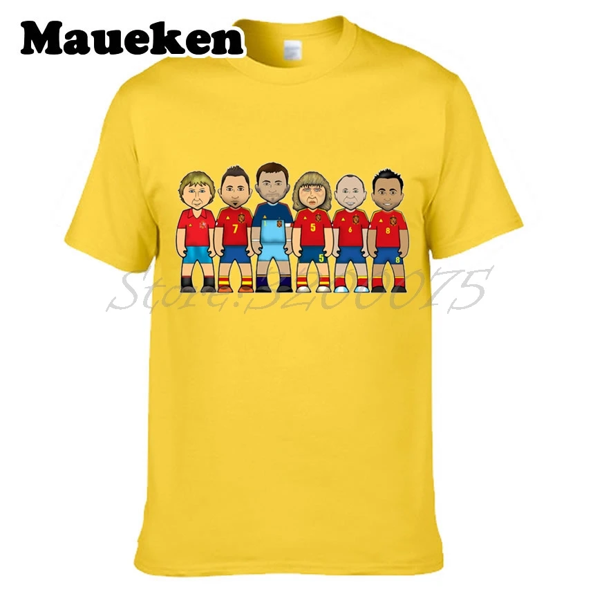 Мужские легенды Испания Xavi Hernandez Carles Puyol Iker Casillas Andres Iniesta Emilio Butragueno David Villa футболка