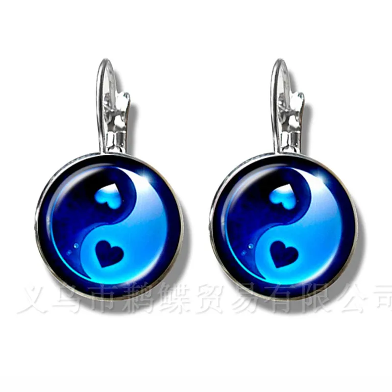 Новейшие Модные серьги гвоздики ручной работы Taoist Tai Chi Yin & Yang очаровательные с