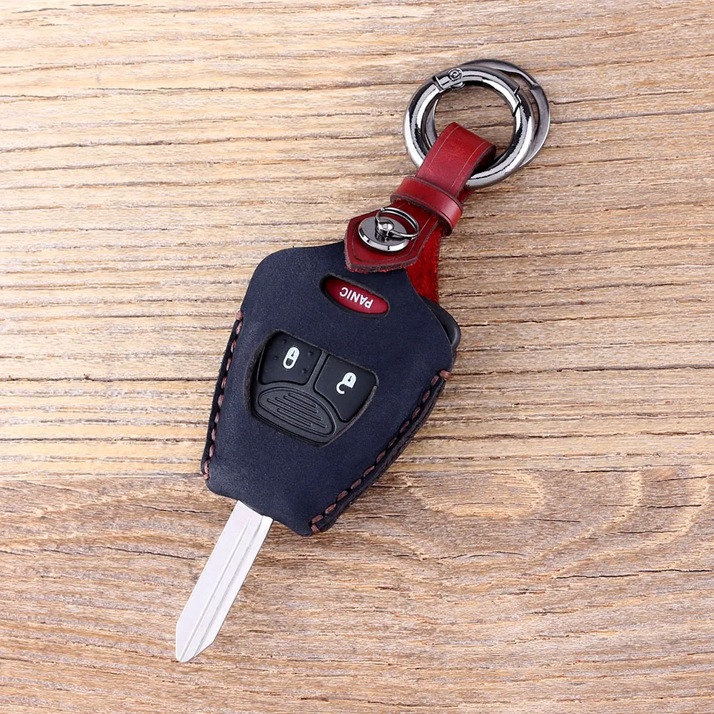 Color 3 KEYYOU 3 кнопки кожаный чехол для ключа автомобиля чехол для Chrysler Jeep для Dodge Ram 1500 Калибр Nitro Ram 2500 3500 крышка ключа - Количество кнопок: Color 3