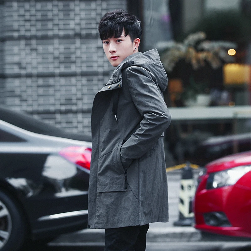 Мужская куртка весна и осень большой размер Тренч Мужское пальто тонкий Modis с