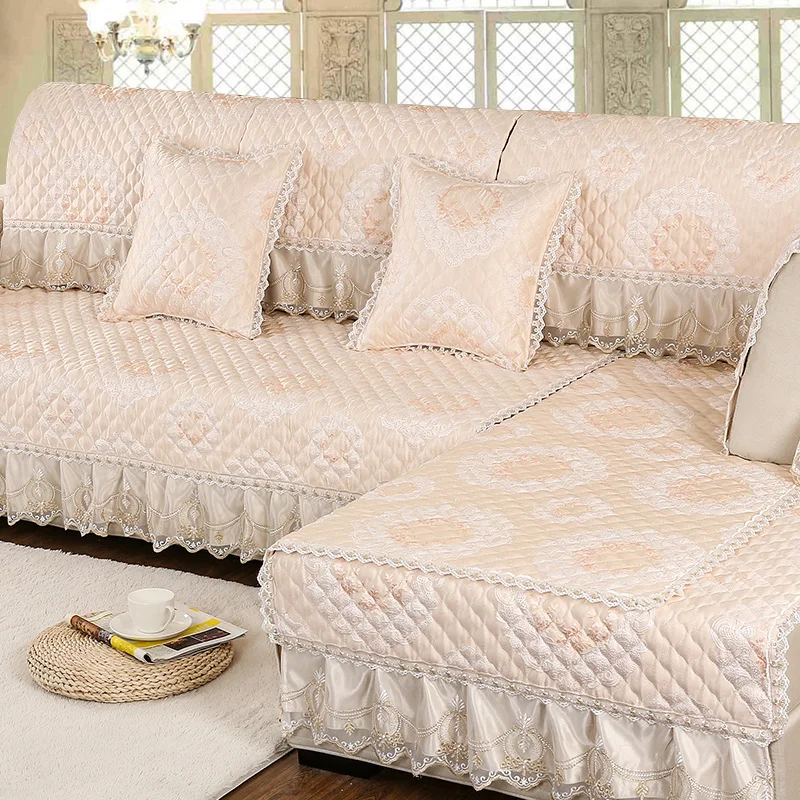 

European luxury Cozy anti-skid sofa cushion leather sofa cover sofa towel Pillow armrest cushio custom made