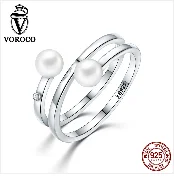 VOROCO,, настоящее 925 пробы, серебряные, винтажные, Лондонский город, кольца для женщин, модные, вечерние, свадебные, роскошные, хорошее ювелирное изделие, подарок BKR474