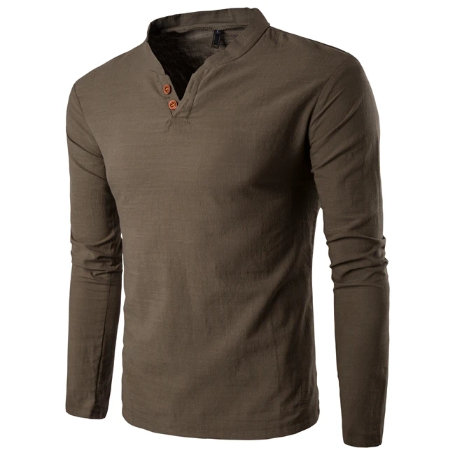 5XL Men's shirt 2022 Original China wind cotton long-sleeved linen collar two buckle retro loose | Мужская одежда