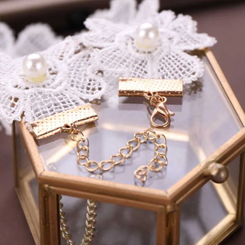 ACRDDK с белым жемчугом Кружевная повязка на голову ожерелье серьги комплект