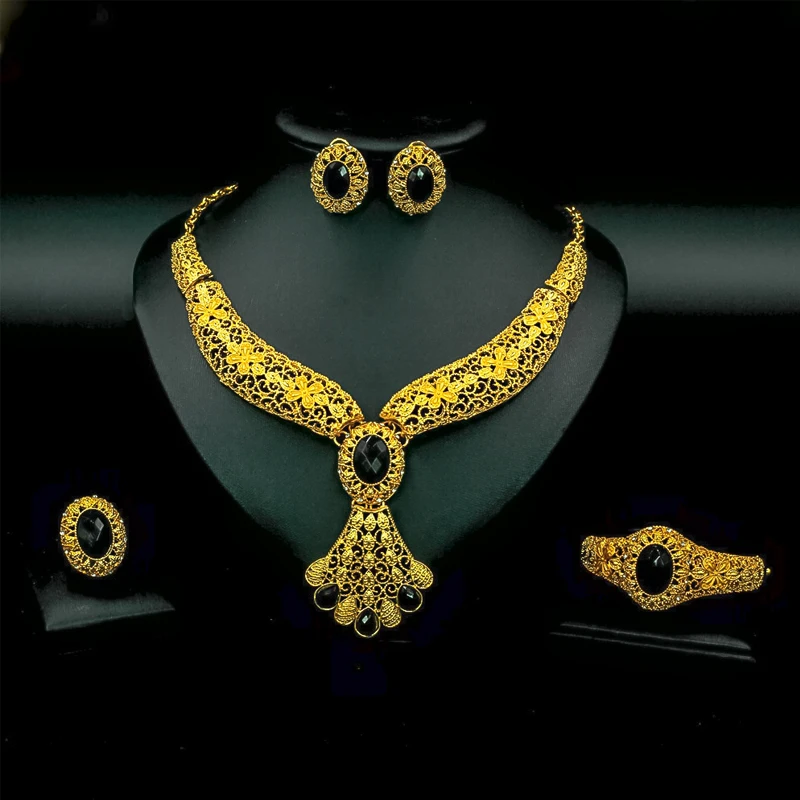 Liffly Модный свадебный комплект ювелирных изделий женские подарки Дубай золотые