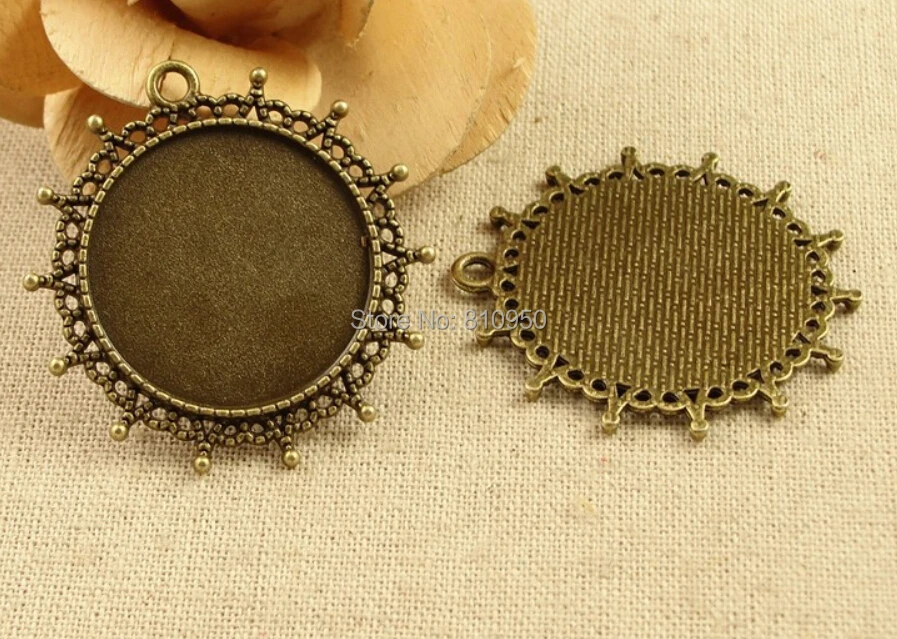 

20pcs 43mm Inner:30mm Alloy/Metal Cameo Pendant Antique Bronze Blank Charms Pendant Base Setting Jewelry Accessories Finding