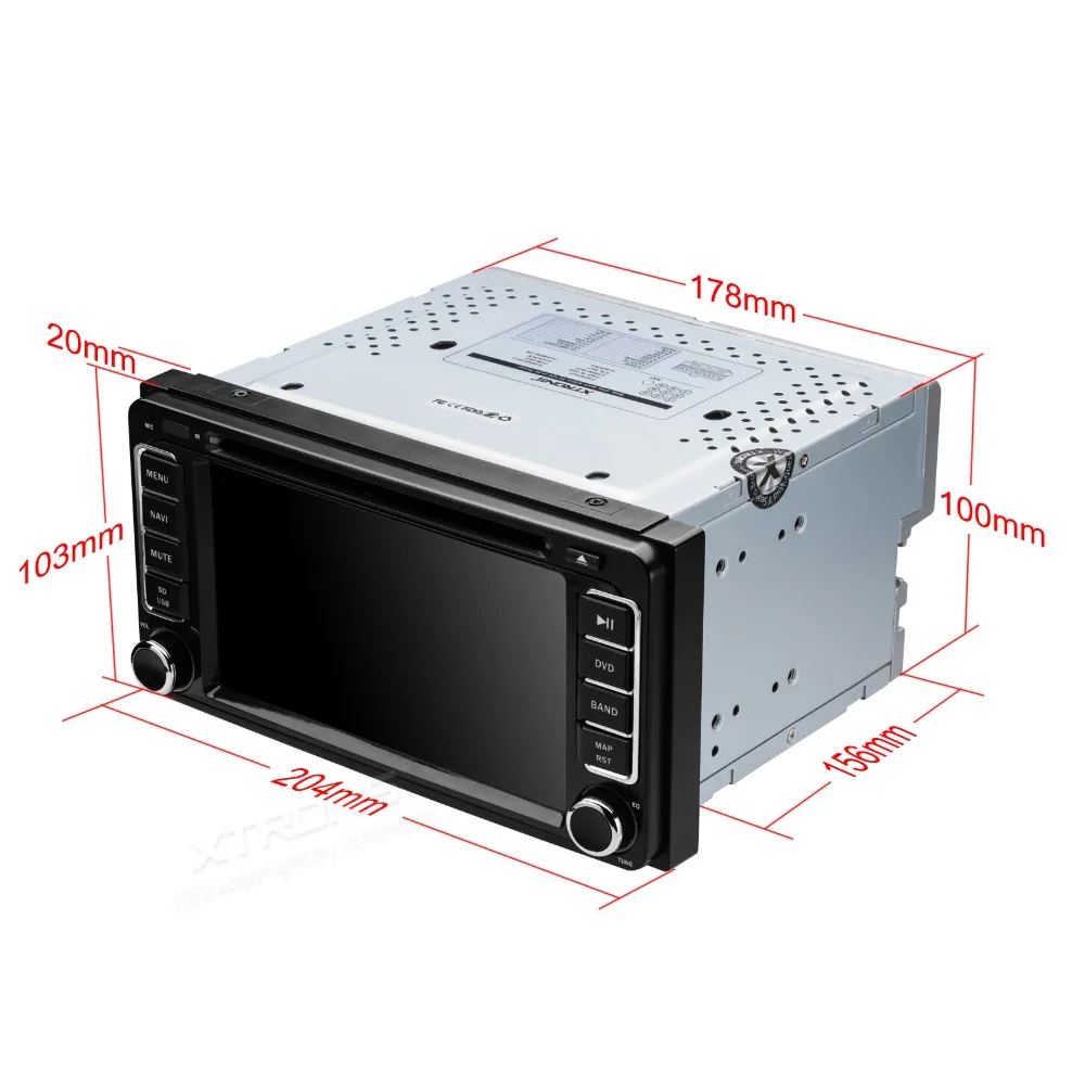 Игрок DVD для автомобиля XTRONS 6.2 дюйма 2 дин с радио и GPS-навигацией для Toyota Land Cruiser 100 Series 1998-2007 Avanza Prado 4Runner RunX.
