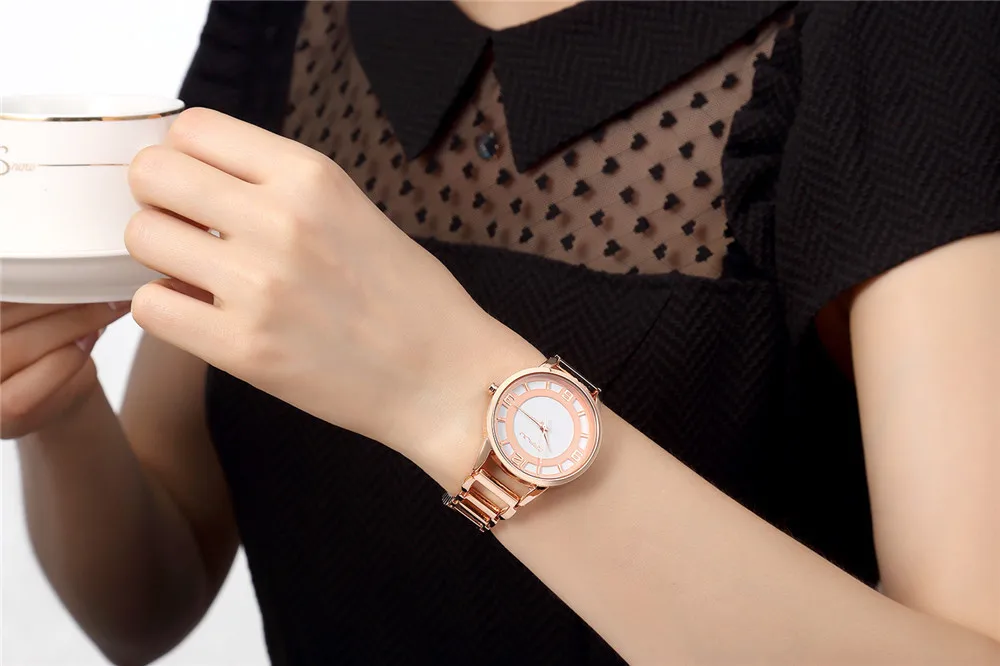 Брендовые роскошные часы из нержавеющей стали розового золота женские модные
