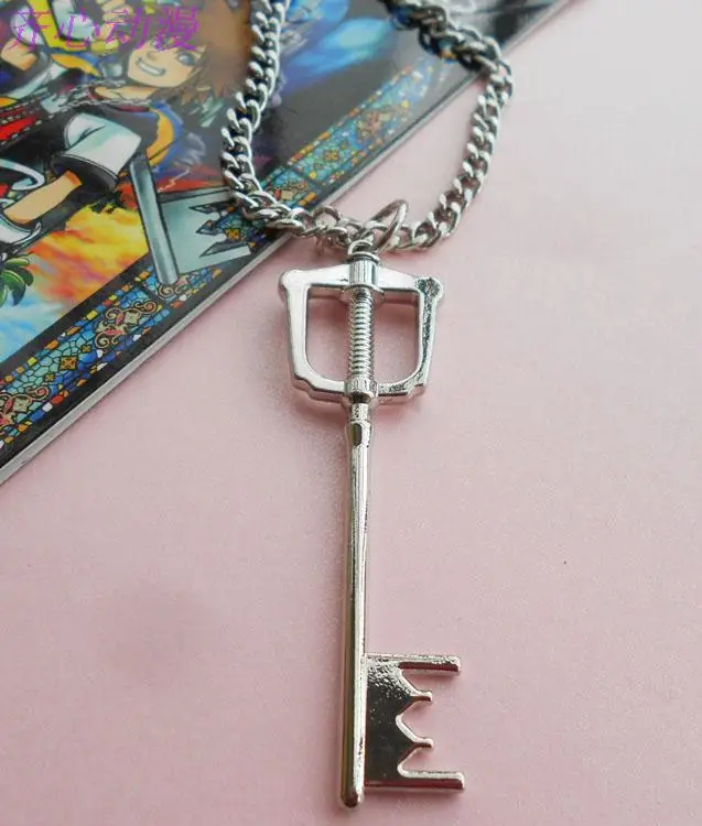 Аниме Kingdom ключ от сердца цепь кулон ожерелье с подвеской в виде брелка для