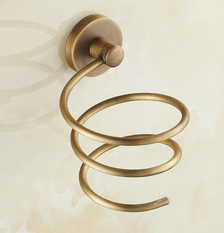 

Vintage Antique Brass Hair Dryer Holder Wall Mounted Dryer Holder Bathroom Accessories Bath Hardware Bathroom Fitting mba622