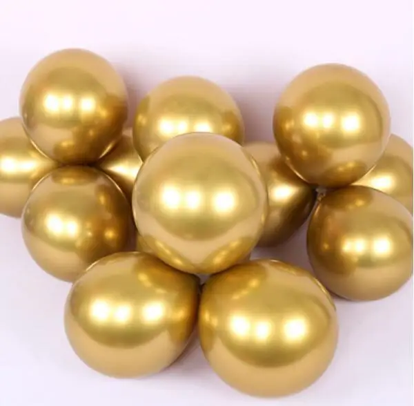 gold Хромированный металлический шар, 50 шт./лот, 12 дюймов, уплотненный, 2,8 г, латексные шары для свадьбы и дня рождения вечерние, Декор, Гелиевый шар, большой круглый шар - Цвет: gold