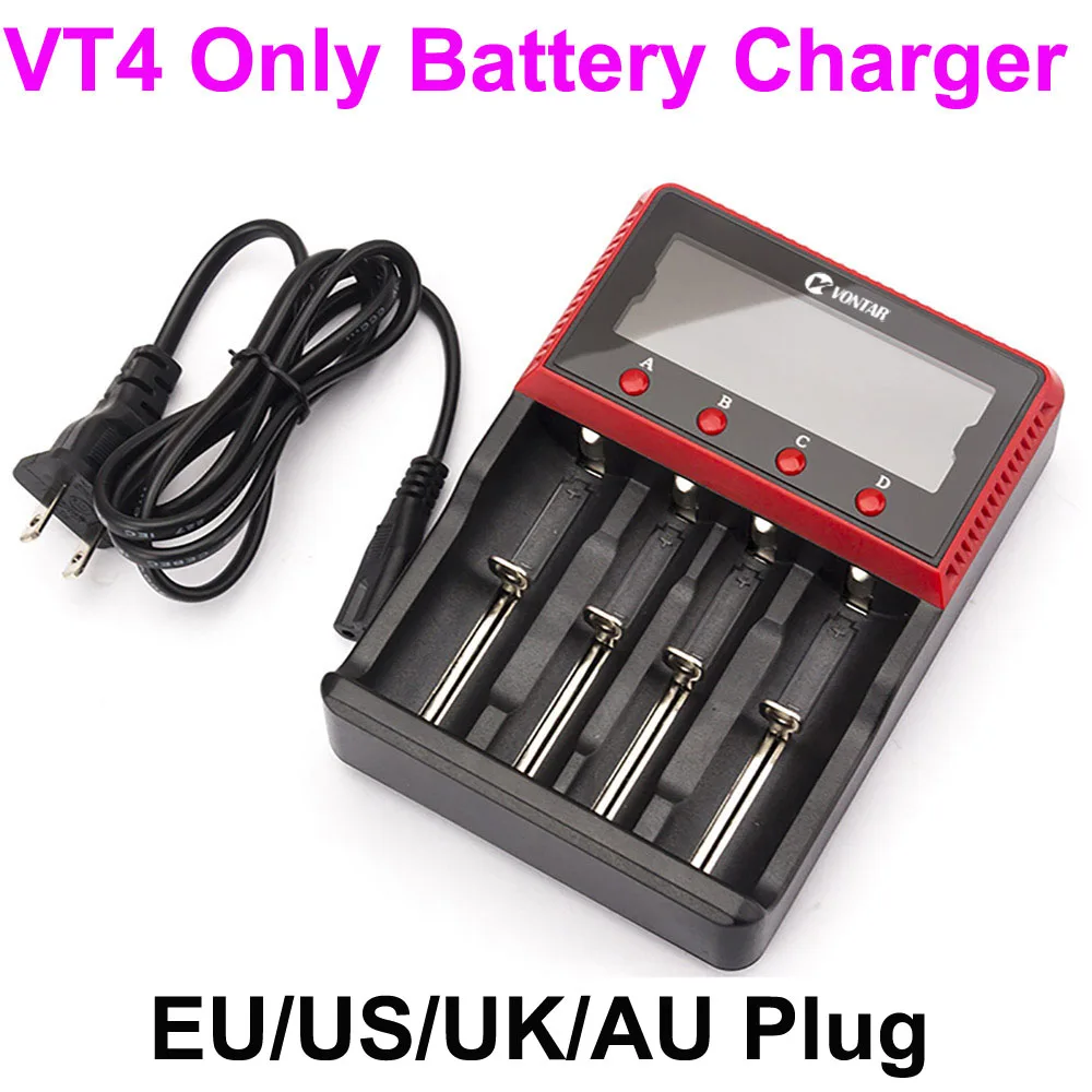 VONTAR Смарт ЖК-дисплей USB Батарея Зарядное устройство Smart для 26650 18650 18500 18350 17670 16340 14500 10440 литиевая батарея 3,7 V - Цвет: VT4 only battery cha