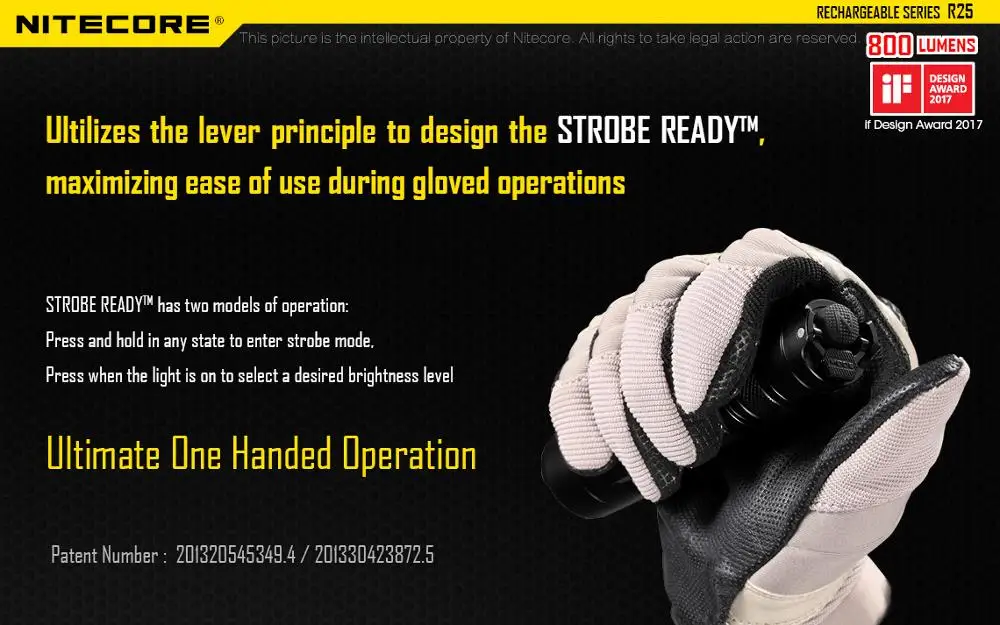 Бесплатная доставка перезаряжаемый тактический фонарь NITECORE R25 CREE XP L HI V3 LED max.800LM