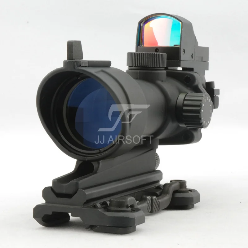 JJ страйкбол ACOG Стиль 4x32 область полное освещение w QD крепление и мини красный