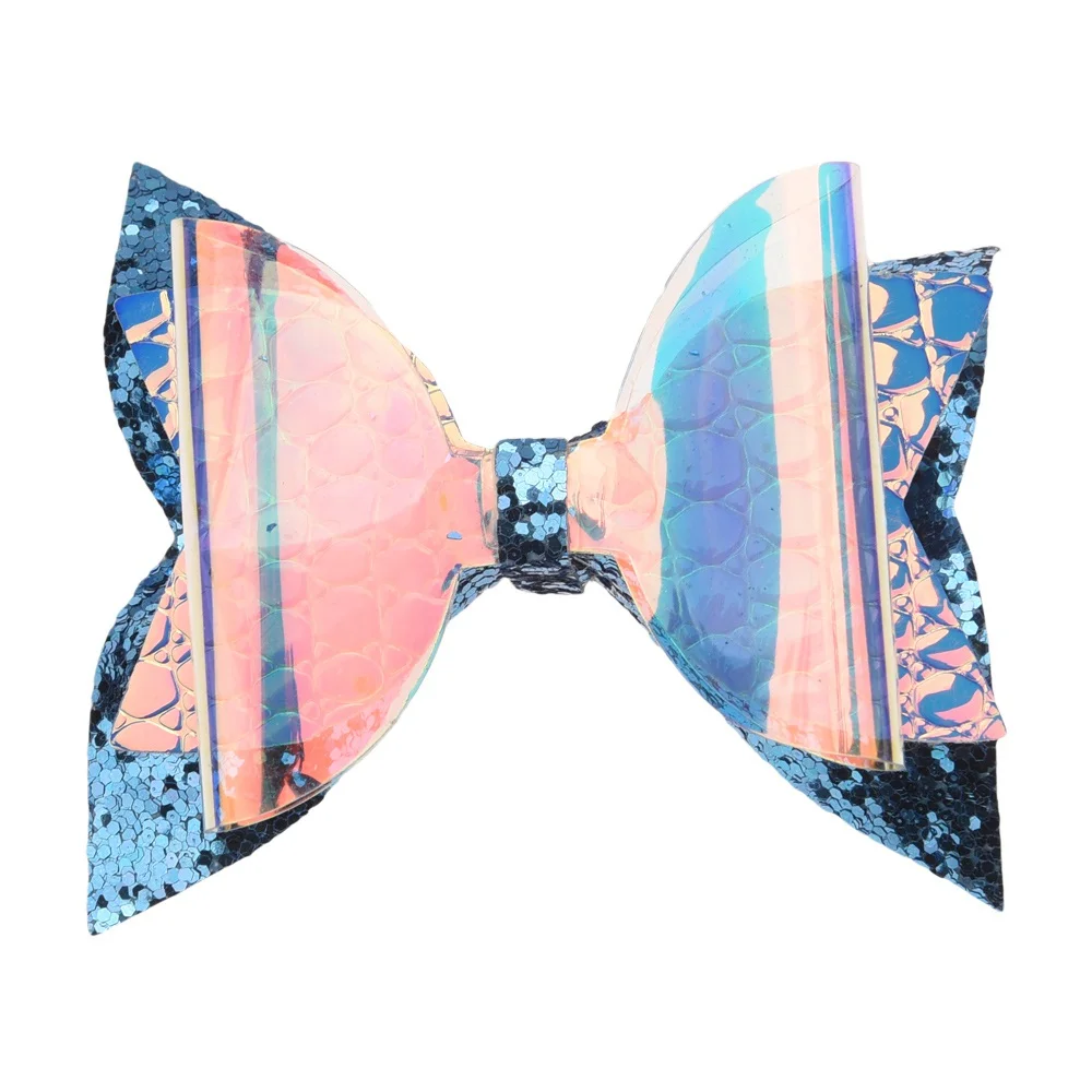5PCS 2.5inch Glitter Bow Waterproof bows Sequin Hair Bows Boutique Hair Accessories Jelly Bow Hairclip Barrette
