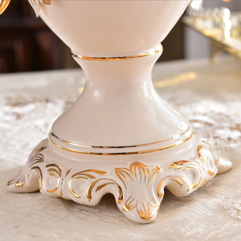 YOOK Европейский Стиль Золотая ваза Керамическая Настольная лампа Роскошная