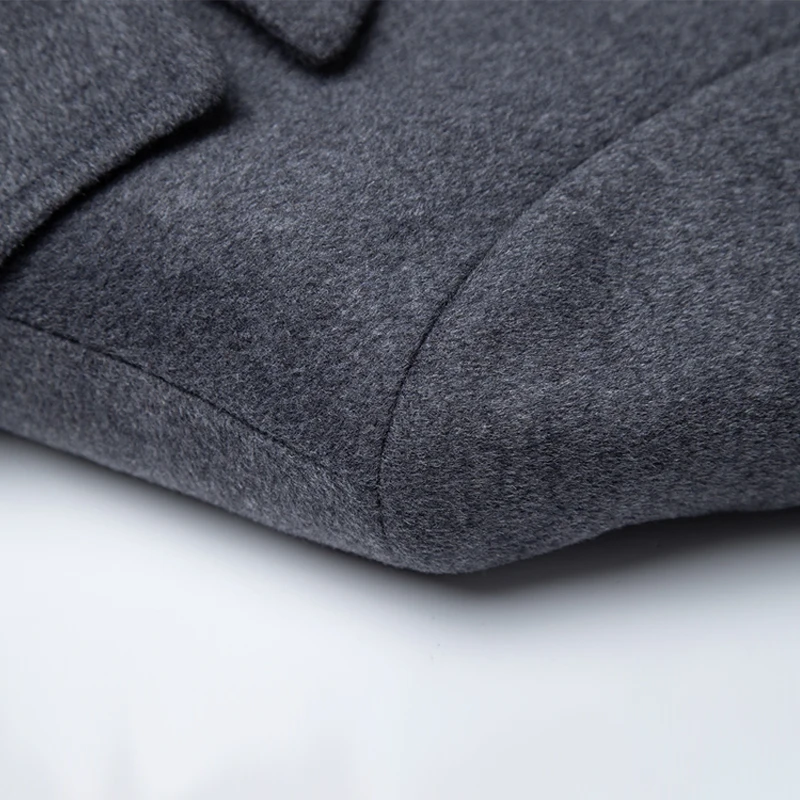 Мужской двубортный пиджак приталенный серый шерстяной в стиле смарт-кэжуал