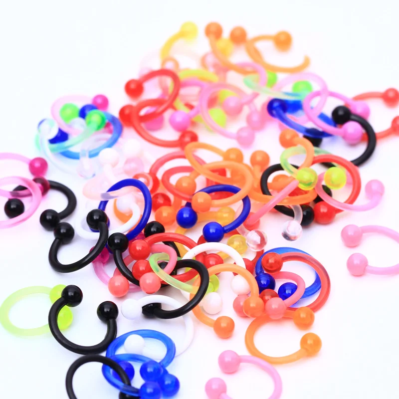 50 шт. гибкое носовое кольцо для Козелка губ шаровое бровей кольца пупка