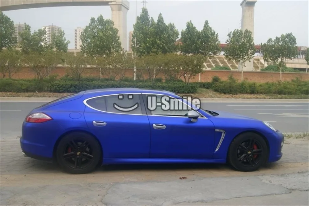 Премиум матовая синяя металлическая виниловая пленка для автомобиля