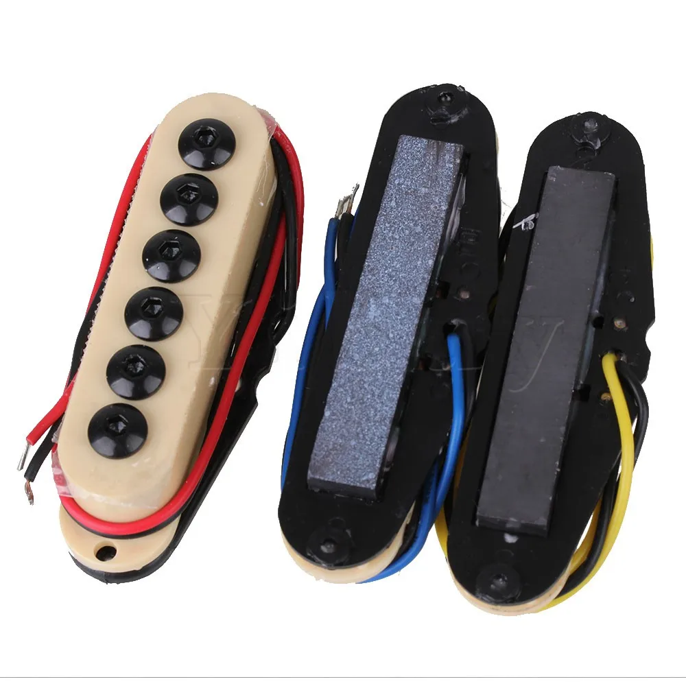 Yibuy набор из 3 шт. кремово-белая электрогитара звукосниматель мостовой шеи среднего ЗАХВАТЧИКА стиль